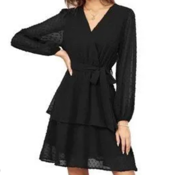 Grace Karin Dresses & Skirts - Grace Karin Black Swiss Dot Chiffon Dress